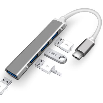 China Aluminum alloy 4 in 1 usb 3.0 port hub 3 for type charging used laptops usb hubs for sale