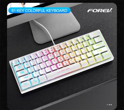 China Custom RGB Artificial Light DIY rk61 USB Wired Mechanical Keyboards RGB Gaming Laser Computer Keyboard for sale