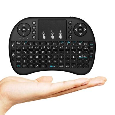 China Hot Selling Mini Keyboard Backlight 2.4GHz i8 Touchpad i8 Air Wireless Fly Mouse Backlit Keyboard For Android TV Box for sale