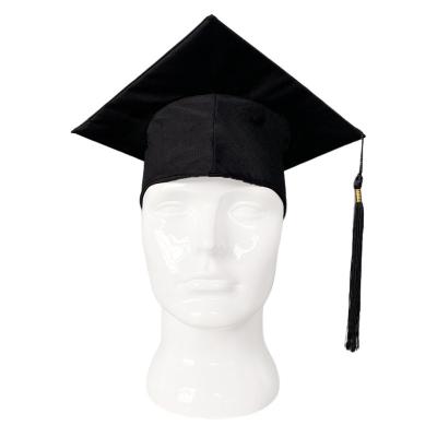 China School Customized Classic Black Graduation Matte Cap and Tassel With Elastic for sale