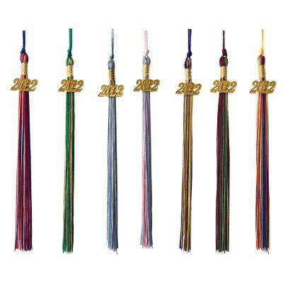 China Decorative Mix Color Factory Wholesale Graduation Fringe Tassel With 2023 Year Gold Charm for sale