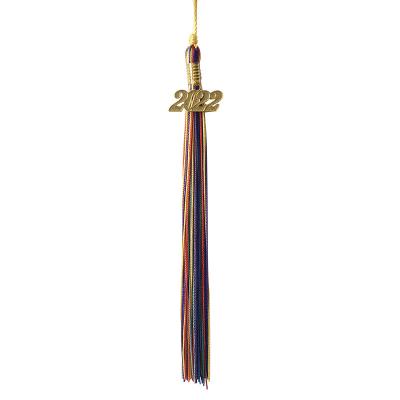 China Decorative Custom Mix Color Factory Wholesale Graduation Fringe Tassel With 2023 Year Gold Charm for sale