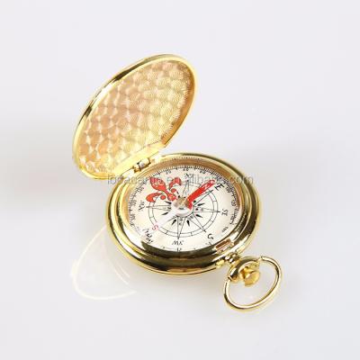 China Mini Pointing Guide Gift Pocket Watch Gold Zinc Alloy Compass For Promotion for sale