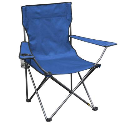 China Traditional Portable Collapsible Folding Beach Chair Fishing Camping Raising Chair With Cup Holder for sale