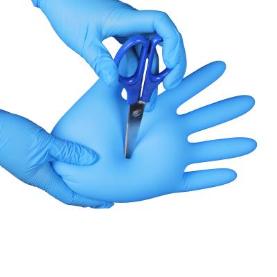 China Medical Examination Blue Color Powder Free Nitrile Disposable Medical Gloves for sale