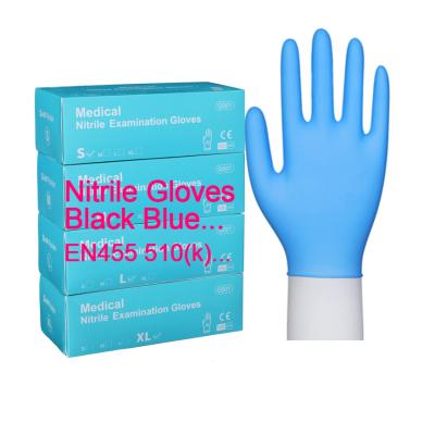 China Manufacturer EN455 Fashion Nitrile Glove Medical Disposable Medical Examination Gloves for sale