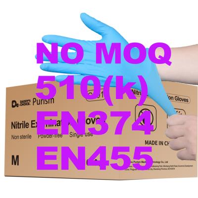 China Medical Examination Nitrile Medical Disposable Gloves 510(k) With CE Certificate Glove for sale