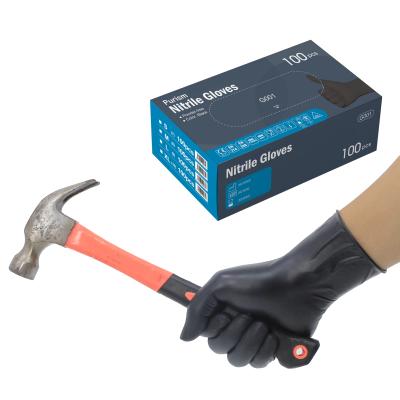 China Black Hand Protection Nitrile Gloves Powder Free EN374 Workout Glove In Bulk for sale