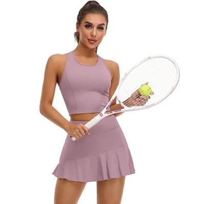 China SKIRTS Tennis Dress For Women With Shorts And Pockets 2 Piece Tennis Workout Teams Skirts Sets for sale