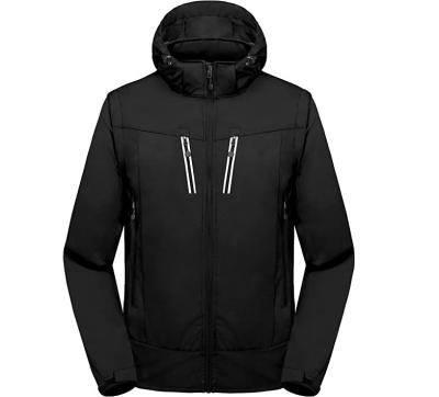 China Waterproof Mens Softshell Jacket With Detachable Sleeve And Hood for sale