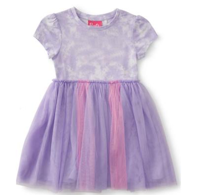 China Washable Girls Tulle Tutu Dress Mesh Dress with Tie Dyed Knitted Top for sale