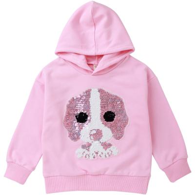 China Breathable French Terry Streetwear Embroidered Sequin Girls Hoodie for sale