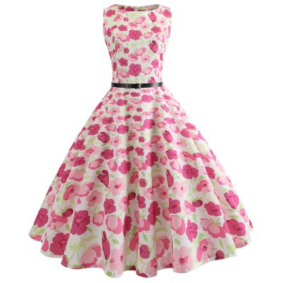 China SEXY GIRL IMAGE Anti-Static FLOWERS NEW VINTAGE SWING DRESS ROCKABILLY DRESS PINK DRESS FOR WOMEN PLUS SIZE UK8-24 for sale