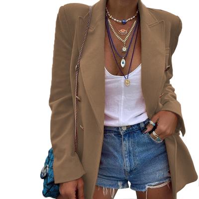 China New Fashion Breathable Solid Color Women's Sexy Multi Buttons 2022 Summer And Autumn Stylish Short Coat Casual Suit Office Wear for sale