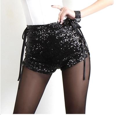 China 2022 New Summer Viable Black Velvet Shorts Women Sequined Shiny Soft Shorts Pants Clubwear Shorts Hot Pants High Street for sale