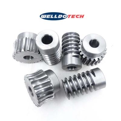 China High Precision CNC Aluminum Worm Gear Custom Machining Motor Set Worm Wheel Gear Reducer Worm Shaft for sale