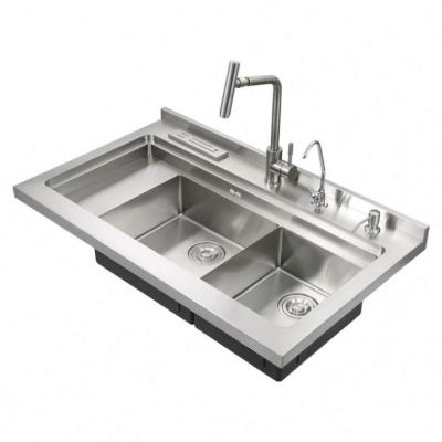 China Without Faucet Insulation JDBJC-1000-B1 Metal Base Cabinet High Quality Sound Damping Handmade Built-In Sink For Kitchen for sale