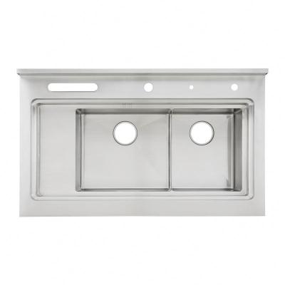 China Without Faucet 304 Stainless Steel Sink Double Bowl Undermount Kitchen Sink for sale