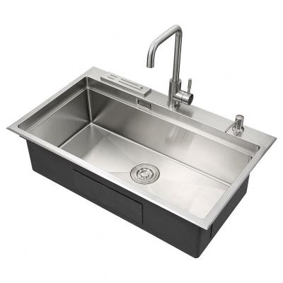 China Aifia Contemporary High Quality Handmade Sink Pedestal Sink 304 Stainless Steel Kitchen Sink Single Bowl Wash Basin JDBSG-8250-A for sale