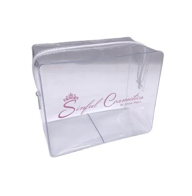 China Recyclable Custom Clear Plastic Packing Bag PVC Square Package Bag Zipper Clear Bag for sale