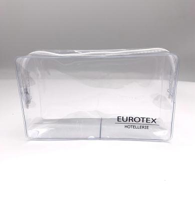 China Recyclable Clear Plastic Cosmetic Bag PVC Travel Bag Zipper Cosmetic Tote Bag for sale