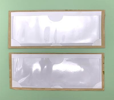 China Self Adhesive Clear Paper Holder Recyclable Customized Adhesive Plastic Ticket Holder for sale