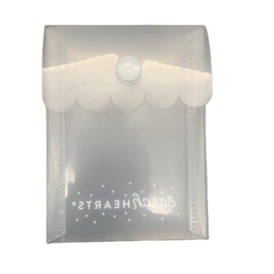 China Office Supplies Mini PP Mini Plastic Clear Envelope Folder Custom Folder Snap Button for sale