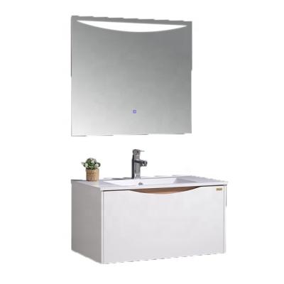 China Environment Friendly European Bathroom Designs White Mirror Cabinet Gloss Bathroom Vanity for sale