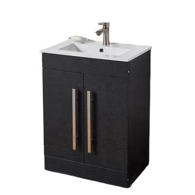 China Environmental Friendly Modern And Simple Antique Gloss Black Bathroom Vanity for sale