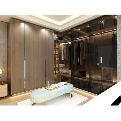 China Showroom Adjustable High End Quality (Size) Luxury Portable Clothes Wardrobe Wardrobe With Glass Doors for sale