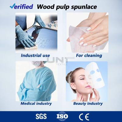 China Paño no tejido de madera de Spunlace de la pulpa con buena permeabilidad del aire de la inflamabilidad baja en venta