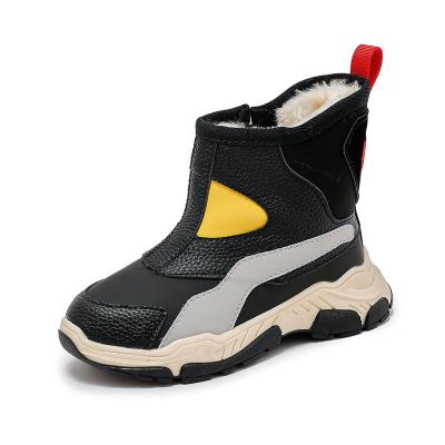 China Cashmere Anti-slippery Leather Outdoor Waterproof Winter Leather Boots for sale