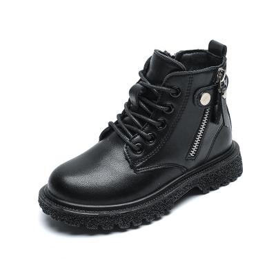 Κίνα Cashmere Anti-slippery Soft Bottom Winter Kids Button Zipper Leather Boots προς πώληση