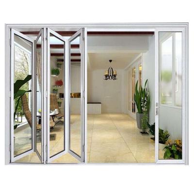 China Small 2 Folding Aluminum Bifold Door Windproof PVC Door 33 Inch for sale