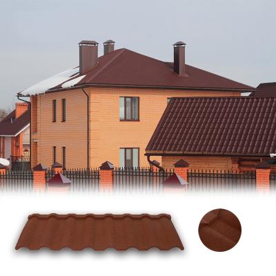 China fireproof impact resistance villa stone covered metal roofing tile / spanish types roofing tiles and accessories for sale