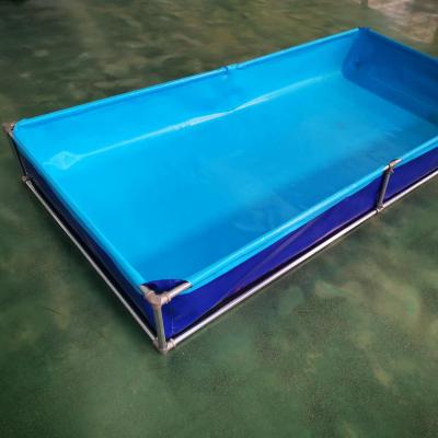 中国 Hotels China Custom made  Plastic Durable PVC Fish pond Fish farming tank with steel frame in large size 販売のため