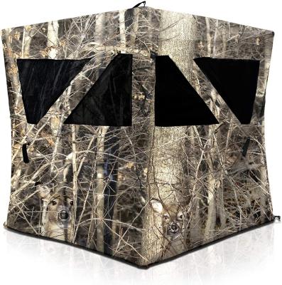 China Straight Tying Type Water Resistant Camouflage Blind Hunting Ground Tent Noise Blinds 360 View For Hunting With Shade Guard for sale