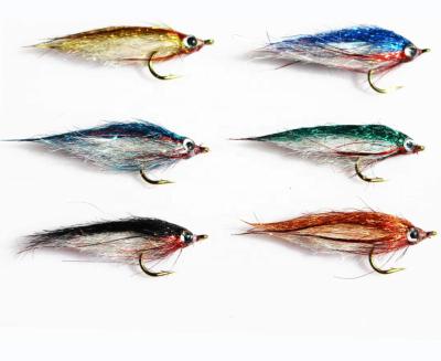 China Outdoor Activities Fishing Fly Fishing Flies Lures Set 6 Pcs Ice Injured Copy Minnow UV Polar Frying Slow Sinking Salmon Trout Lure for sale