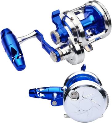 China Fishing Hook Reel Straight Saltwater Fishing Traditional Strong Deep Sea On Round Aluminum Trolling Reel for sale