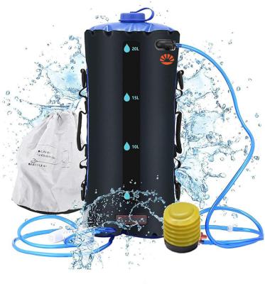 China Portable Shower Bag Outdoor Camping Solar Heating Shower Bag 12/40L TPU With Foot Pump Shower Water Storage For Outdoor Hiking Climbing for sale