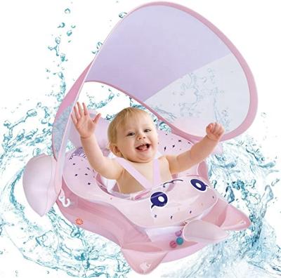 China 2022 Baby Swimming Ring Inflatable Canopy With Removable Sun Float Protection Indoor Outdoor Anti-UV for sale