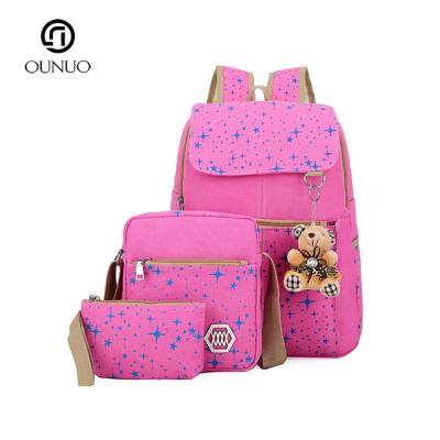 China 2021 new style day backpack cute school bag backpack schoolbag set 3 bags day backpack for wholesale for sale