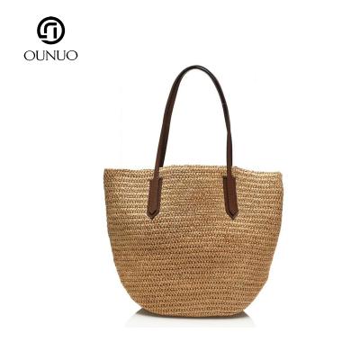 China Beautiful Best Quality Bohemian Women Supplier Beach Tote Straw Bags for sale