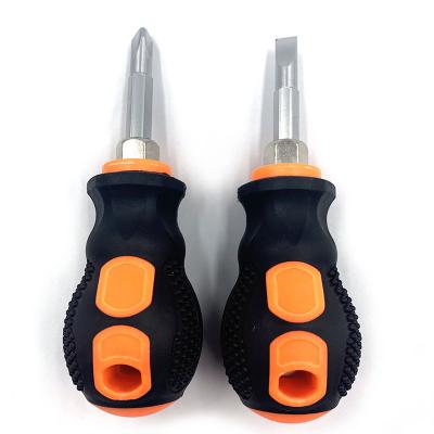 China Repair Used Promotional Double SIde Two way Phillips Slotted Mini Short Small Black Screwdriver for sale