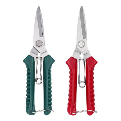 China Anti-Slip Grip professional sharp bypass gardening hand titanium  trimming head pruning shears stainless garden pruning shears tool for sale