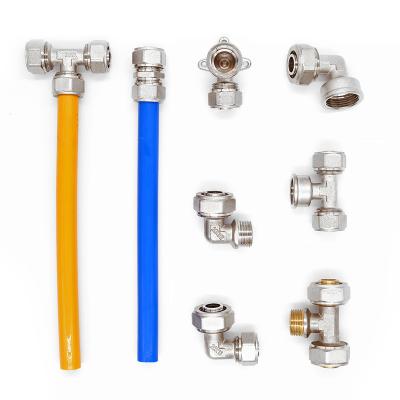 China Multilayer Brass Pex Pipe Fittings Compression Fittings Connector For Pex-Al-Pex Pipe Equal for sale