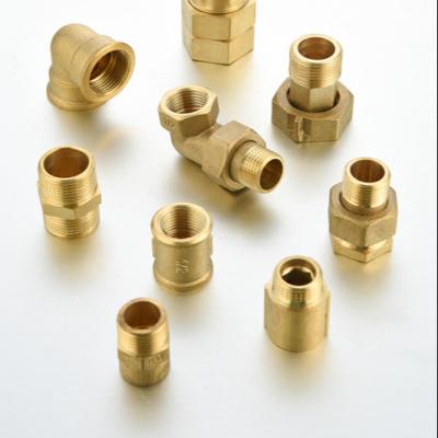 China Brass Thread Screw Nipple Fittings Coupling Elbow Unions Pex Pipe Fittings Reducer for sale