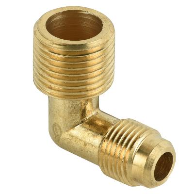 China Brass Gas Fittings NPT Wire Male-Male Elbow Flare To MPT Fitting With Flare Connector Equal for sale