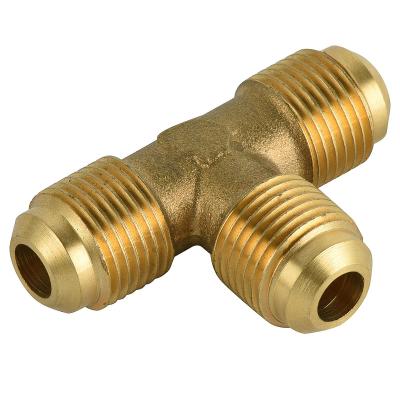 China Brass Gas Fittings Union Tee 45 Flare Ends All Copper Pipe Fittings Equal for sale