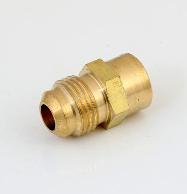 China Brass Female Gas Fittings Adapter Flare To FPT Wire Fitting With Flare Connector Equal for sale